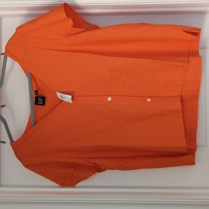 NWT Orange Linen Button Up Gap Shirt